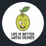 Pegatina Redonda La Vida De Amante De Oliva Es Mejor Con Las Olivas<br><div class="desc">La Vida De Amante De Oliva Es Mejor Con Las Olivas _1</div>