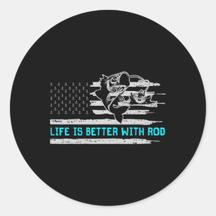 Pegatina Redonda La Vida De La Bandera De Estados Unidos Es Mejor C