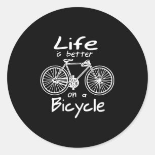 Pegatina Redonda La Vida De Las Mujeres Es Mejor En Bicicleta Graci