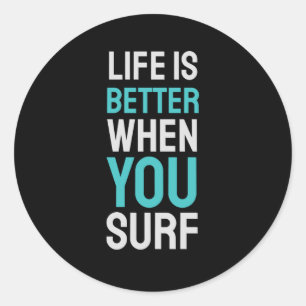 Pegatina Redonda La vida es mejor cuando navegas