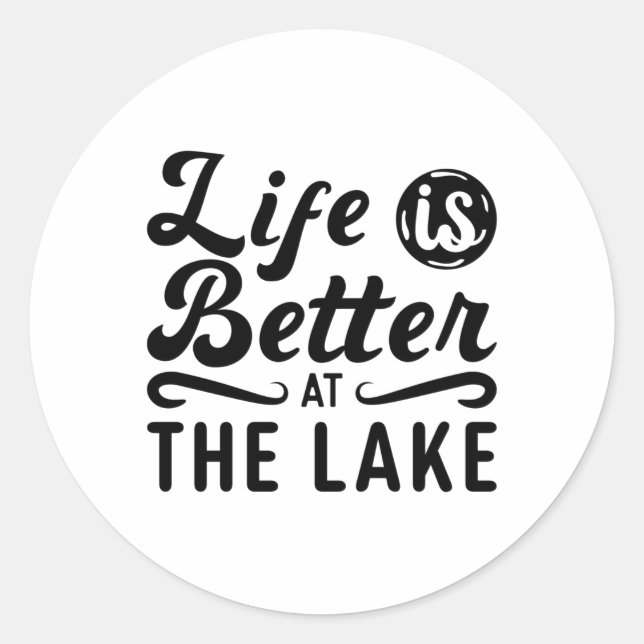 Pegatina Redonda La Vida Es Mejor En El Wakeboard Del Lago (Anverso)