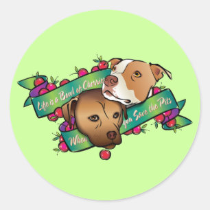 Pegatina Redonda La vida es un bol de cerezas...