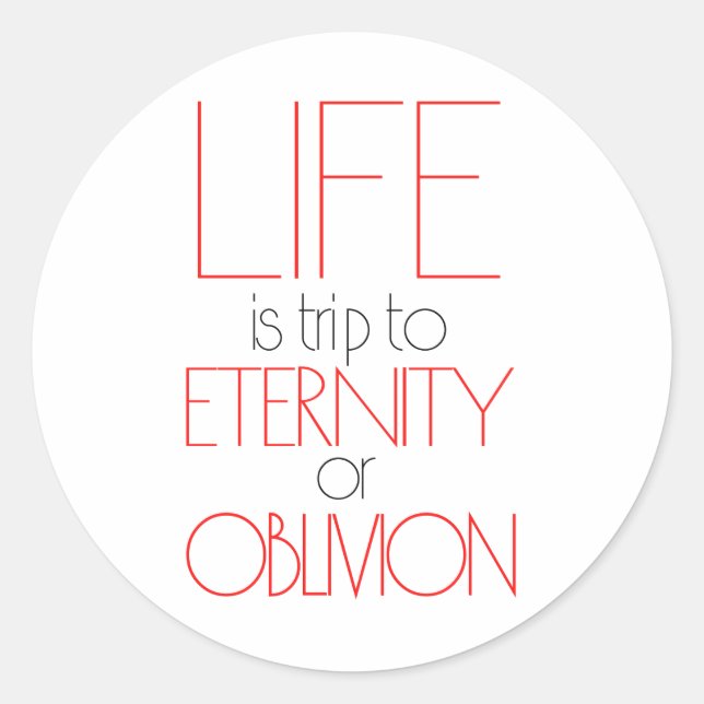 Pegatina Redonda La vida es un viaje (Anverso)