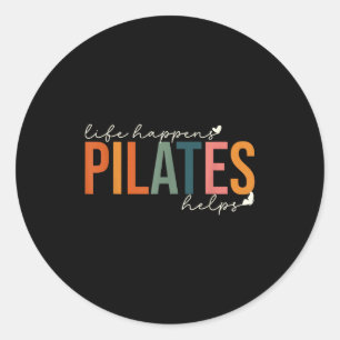 Pegatina Redonda La vida sucede pilates ayuda motivación para el ej