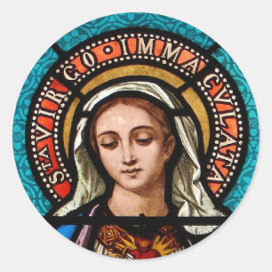 Pegatina Redonda La Virgen María