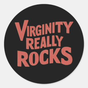 Pegatina Redonda La virginidad realmente sacude a divertidas mujere
