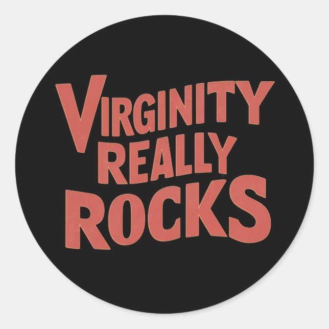 Pegatina Redonda La virginidad realmente sacude a divertidas mujere (Anverso)