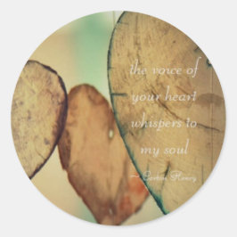 Pegatina Redonda La Voz De Tus Susurros Del Corazón En Mi Alma