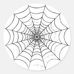 Pegatina Redonda La web de una araña simple