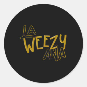 Pegatina Redonda La Weezy Ana Louisiana Feliz Disfraz de Mardi Gras