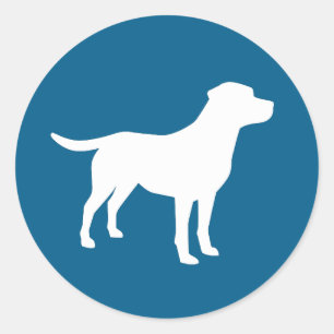 Pegatina Redonda Lab Dog Puppy Baby Shower Silhouette
