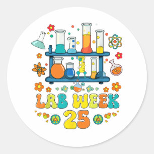 Pegatina Redonda Lab Scientist Lab Week 2025 Mystery Machine Of Dia