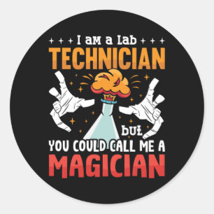 Pegatina Redonda Lab Tech I Am A Lab Technician Laboratory Science