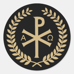 Pegatina Redonda Labarum - Chi Rho - Norma Imperial Romana