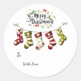Pegatina Redonda Label/ Christmas Favor Stickers