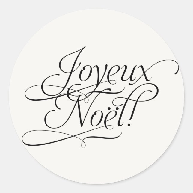 Pegatina Redonda Label_Joyeux Noel de navidades (Anverso)
