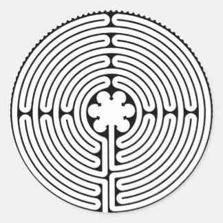 Pegatina Redonda Laberinto