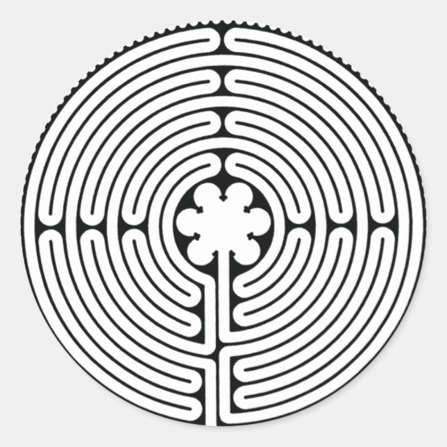 Pegatina Redonda Laberinto (Anverso)