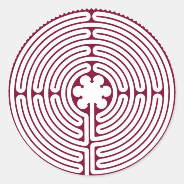 Pegatina Redonda Laberinto (Anverso)