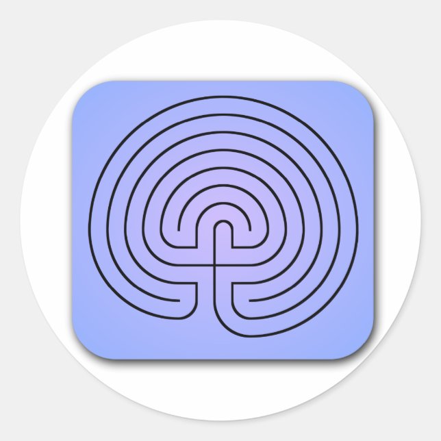 Pegatina Redonda Laberinto clásico (Anverso)