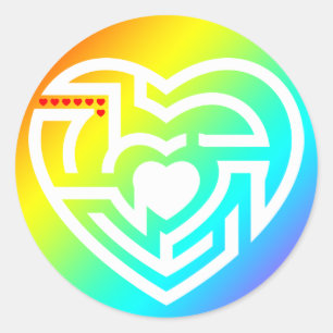 Pegatina Redonda laberinto de amor