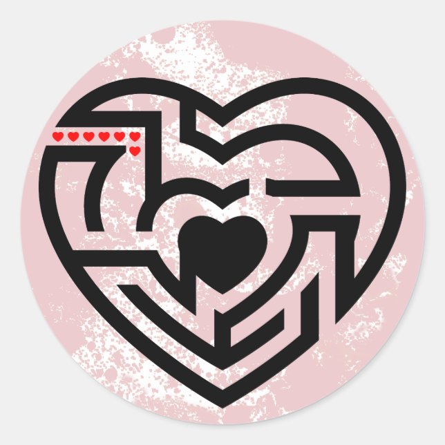 Pegatina Redonda laberinto de amor (Anverso)