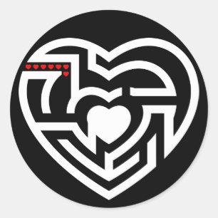 Pegatina Redonda laberinto de amor