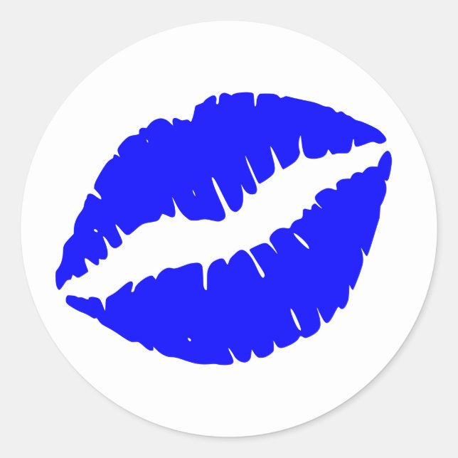 Pegatina Redonda Labial Azul Imprimir (Anverso)