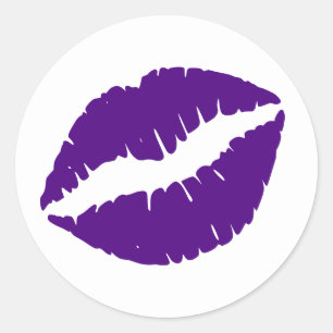 Pegatina Redonda Labial de Índigo Estampado
