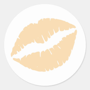 Pegatina Redonda Labial de Lana Estampado