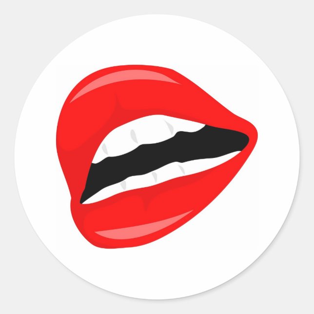 Pegatina Redonda Labios (Anverso)