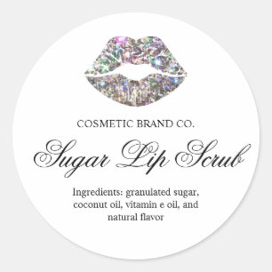 Pegatina Redonda Labios Brillantes Exfoliante de Labios de Azúcar