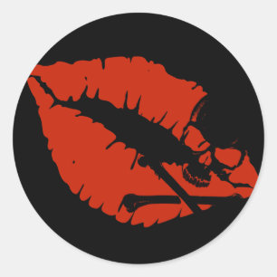 Pegatina Redonda labios del veneno
