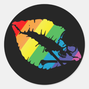 Pegatina Redonda labios envenenados