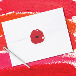 Pegatina Redonda Labios retro labios rojos