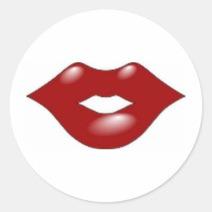 Pegatina Redonda Labios rojos