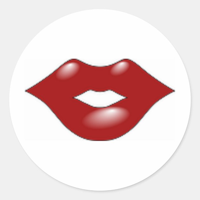 Pegatina Redonda Labios rojos (Anverso)