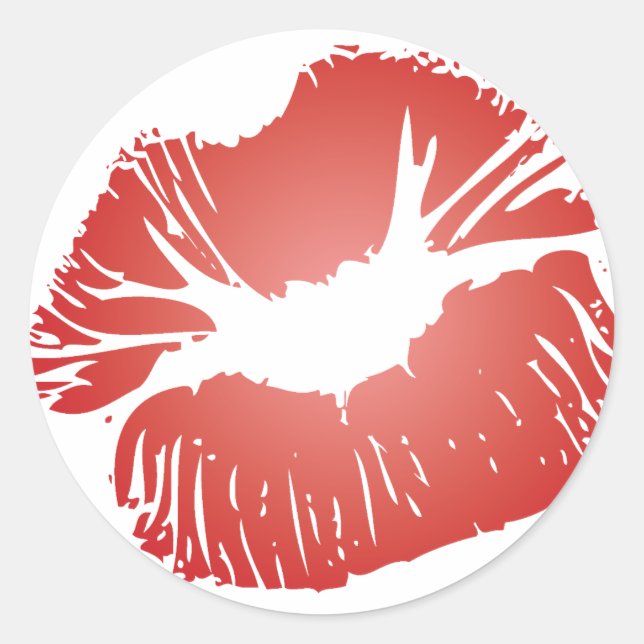 Pegatina Redonda Labios rojos (Anverso)