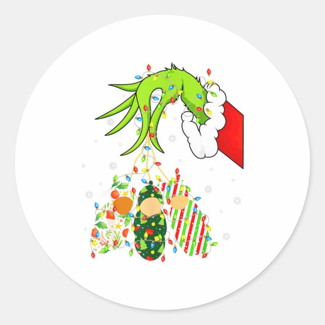 Pegatina Redonda Labor And Delivery Nurse Merry Christmas Xmas Ligh (Anverso)