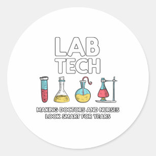 Pegatina Redonda Laboratorio Técnico de Laboratorio Laboratorio