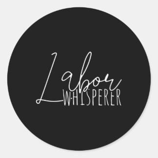 Pegatina Redonda Laborista Whisperer Doula