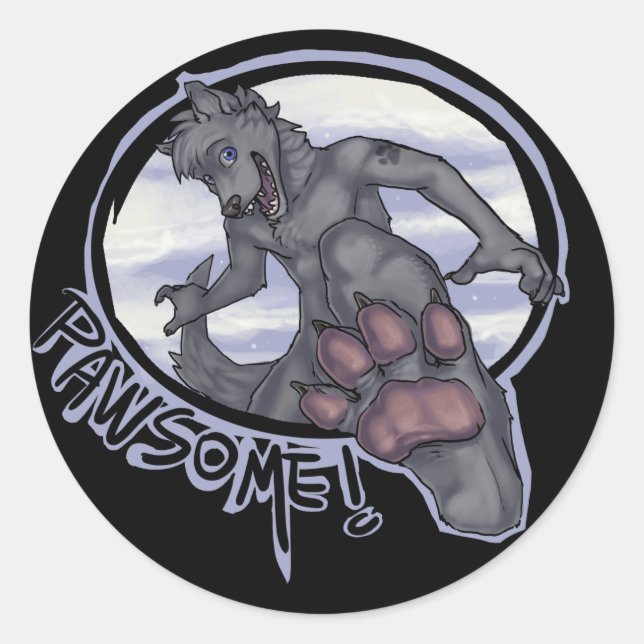 Pegatina Redonda labrador (Anverso)