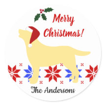 Labrador amarillo Silhouette Santa Navidades