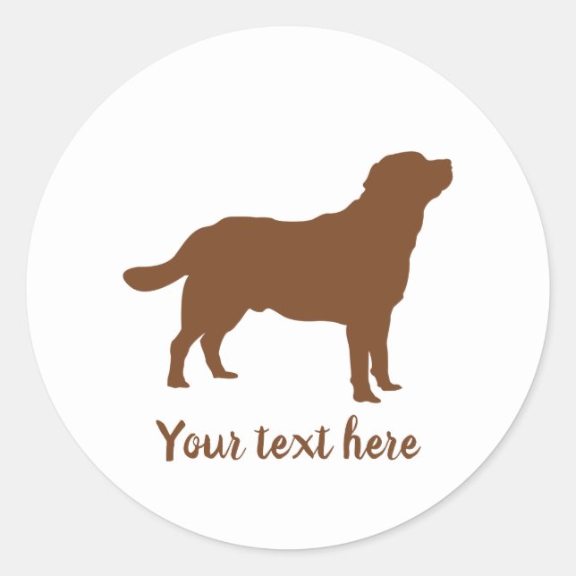 Pegatina Redonda Labrador Brown Standing Lab Silhouette (Anverso)