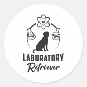 Pegatina Redonda Labrador de laboratorio que recupera perro Lover r