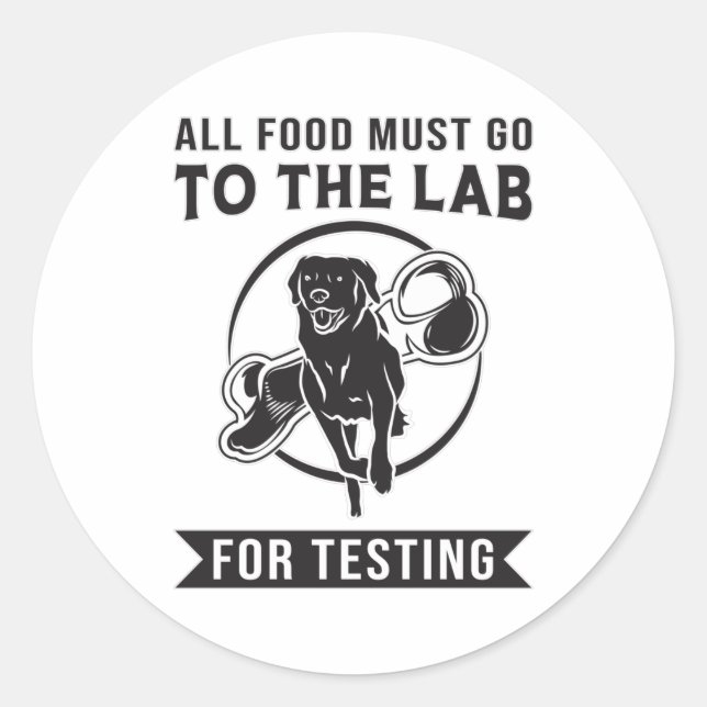 Pegatina Redonda Labrador El Laboratorio De Prueba De Perro Recuper (Anverso)
