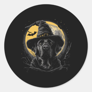 Pegatina Redonda Labrador Halloween Divertido Perro Negro Lindo Lab