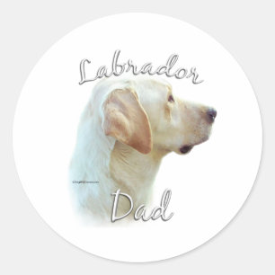 Pegatina Redonda Labrador Recuperador (amarillo) Papá 2