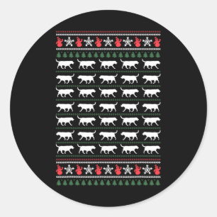 Pegatina Redonda Labrador recuperador Feliz Navidad Fea Sweater Do