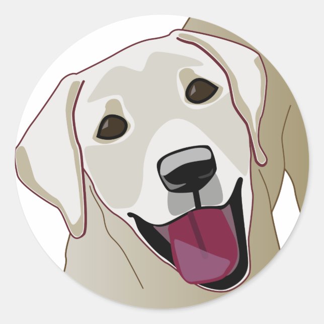 Pegatina Redonda Labrador Retriever (Anverso)